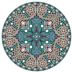 decorative design of circle dish template, round geometric patte