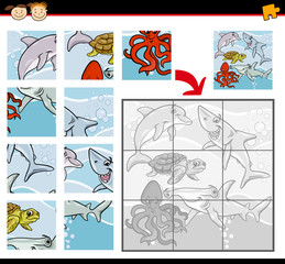 cartoon animals jigsaw puzzle game