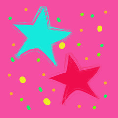 abstract  bokeh colorful  star on a pink background