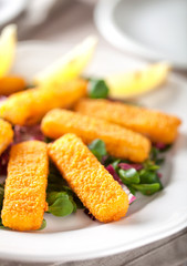 Fish Sticks with Salad