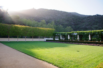 Landscaped Garden with Dining Tables