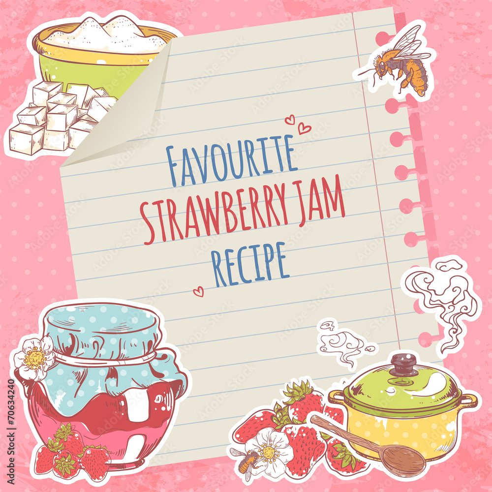 Wall mural strawberry jam poster