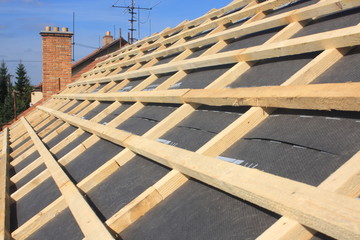 Detail of the roof battens without covering