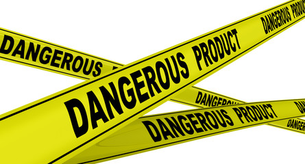 Опасный продукт (dangerous product). Желтая оградительная лента