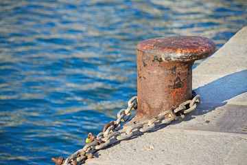 rusty bollard