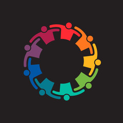 Teamwork Embrace 9 Group of People Concept of commitment