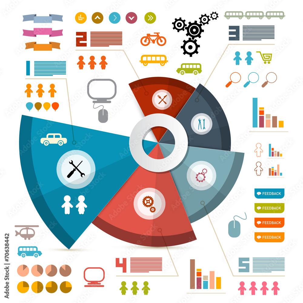 Poster infographics vector layout with icons - elements