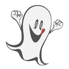 Funny freaky ghost with tongue out