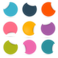 Colorful Paper Empty Stickers - Labels Set