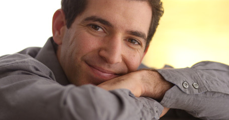 Obraz premium Content businessman looking at camera