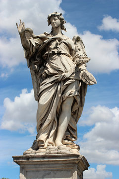 marble statue of angel from the Sant'Angelo Bridge in Rome, Ital