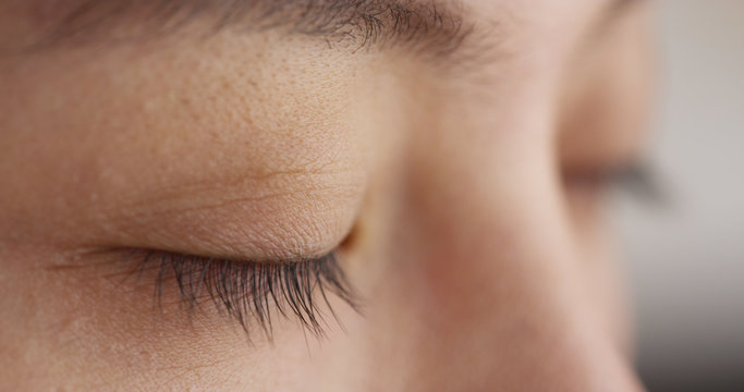 Closeup of Chinese woman's eyes