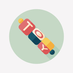 bricks toy flat icon with long shadow,eps10