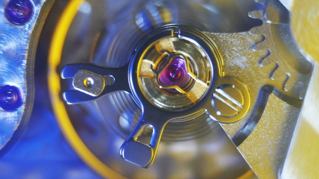 Gear mechanism  inside a wristwatch