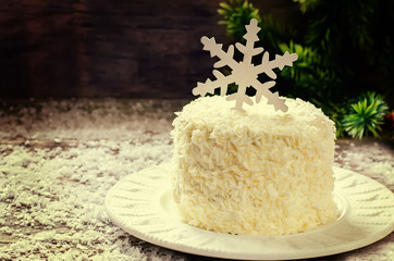 coconut chocolate cake with cream cheese