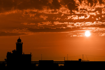 Silhouette of the pier Manfredonia (FG) Italy