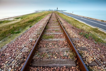 Straight railway perspective