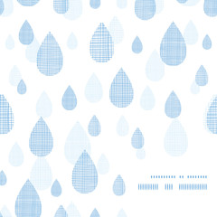 Abstract textile blue rain drops corner frame pattern background
