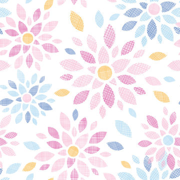 Abstract textile colorful flowers seamless pattern background