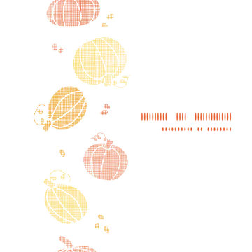 Vector thanksgiving pumpkins textile vertical border seamless