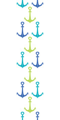 Anchors blue and green vertical seamless pattern background