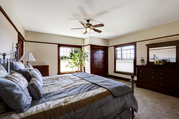 Master bedroom with iron frame bed