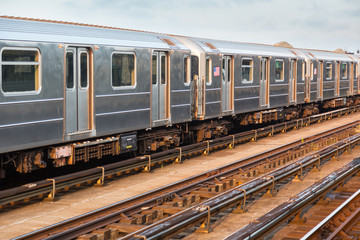 Subway Train in New York before Sunset