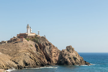 Fototapeta na wymiar lighthouse at Cabo de Gata, Spain