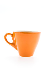 Orange mug isolated on white