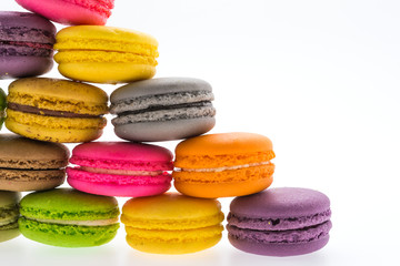 Macaroons isolated on white