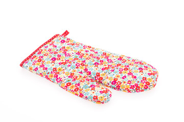 Flower mitten oven glover isolated on white background