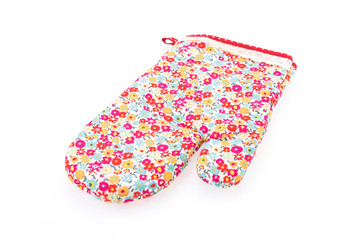 Flower mitten oven glover isolated on white background