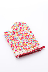 Flower mitten oven glover isolated on white background