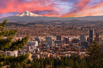 Naklejka premium Beautiful Vista of Portland, Oregon