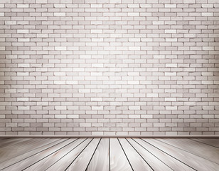 White brick room. Vector.
