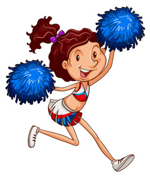 A simple coloured sketch of a cheerdancer