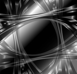 Black and white abstract wave background