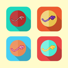 Ebola virus icon set in various color (vector)