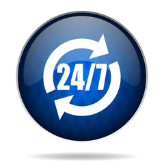 24 7  internet blue icon