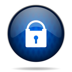 padlock internet blue icon