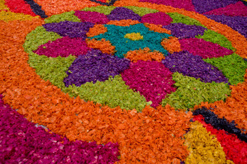 Fototapeta na wymiar easter carpets in antigua guatemala