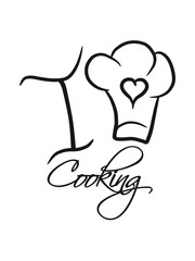 I Love Cooking Text Logo