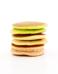 stack of Dorayaki (Japanese Pancakes) on white background