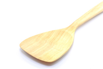 wooden Ladle on white background