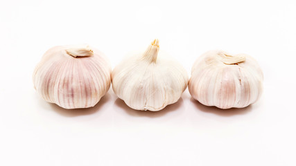 garlic on white background