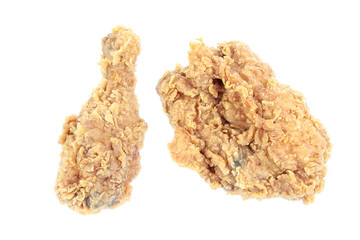 Fry chicken isolated in white background