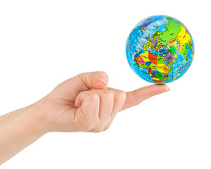 Hand and globe
