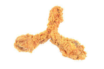 Fry chicken isolated in white background