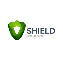Secure shield logo design made of color pieces