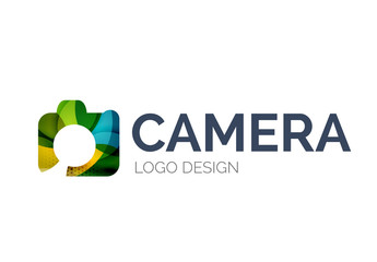 Camera logo design made of color pieces